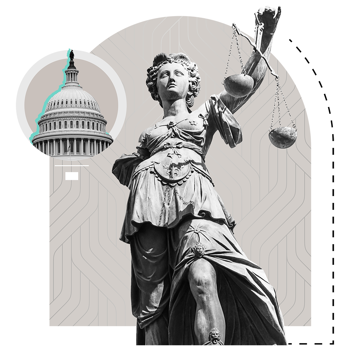 Woman holding the scales of justice
